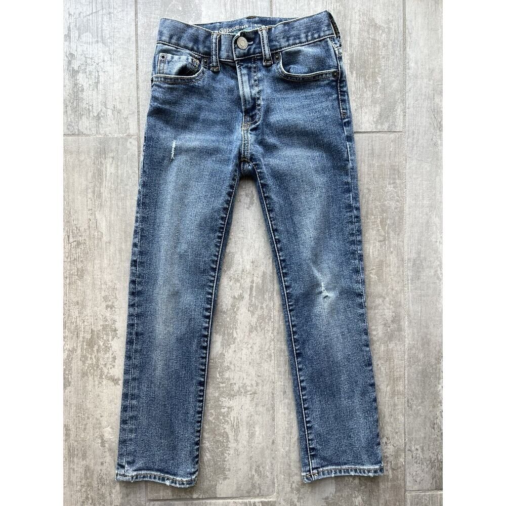 Gap Kids Boy Stretch Denim Jeans Washwell Straight Leg Light Wash 6 Slim School.